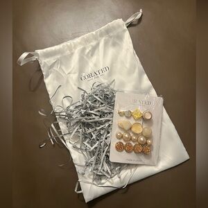 Acrylic and Resin Gold-toned Barrettes- Geometric Shapes,Pearls-Textured Details